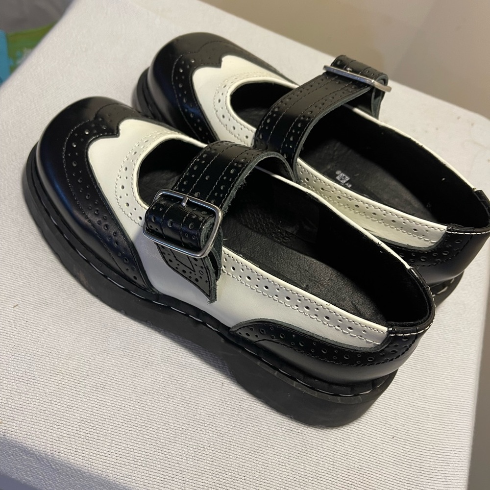 T.U.K Double Decker Black and White Mary Janes
